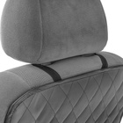 Накидка-незапинайка на спинку сиденья Cartage, экокожа, ромб, черный, 60×40 см, черный - Фото 4