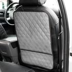 Накидка-незапинайка на спинку сиденья Cartage, экокожа, с карманом, 60×40 см, серый - Фото 2