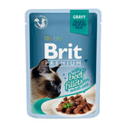 Влажный корм Brit Premium для кошек, кусочки из филе говядины в соусе 85 г - Фото 1