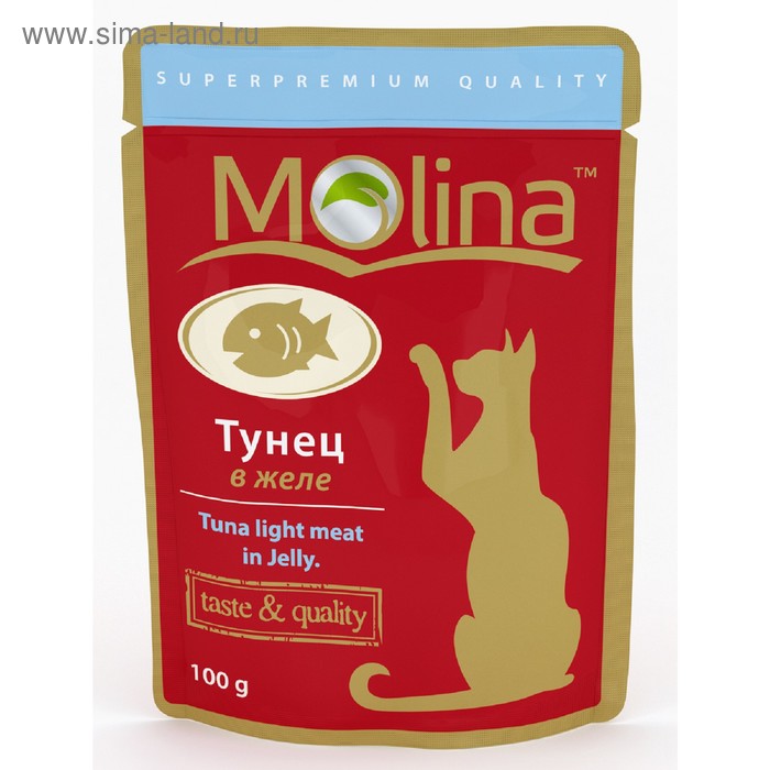 Влажный корм Molina для кошек, тунец в желе, 100 г - Фото 1