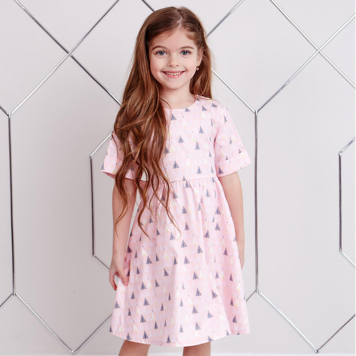 Платье для девочки KAFTAN "Ёлочки", р.30 (98-104), розовый - Фото 1
