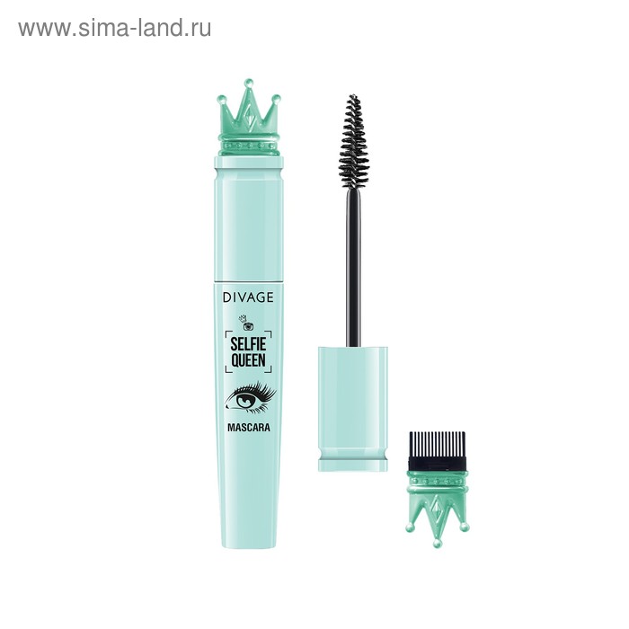 Тушь для ресниц Divage Selfie Queen "Эффект кукольного взгляда", тон угольно-черный - Фото 1