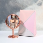 Зеркало в подарочной упаковке «Круг», двустороннее, с увеличением, d зеркальной поверхности 8,7 см, цвет золотистый - фото 25413696