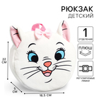 Рюкзак детский для девочки, плюшевый на молнии, 18.5 см × 5 см × 22 см «Мари», Коты аристократы - Фото 1