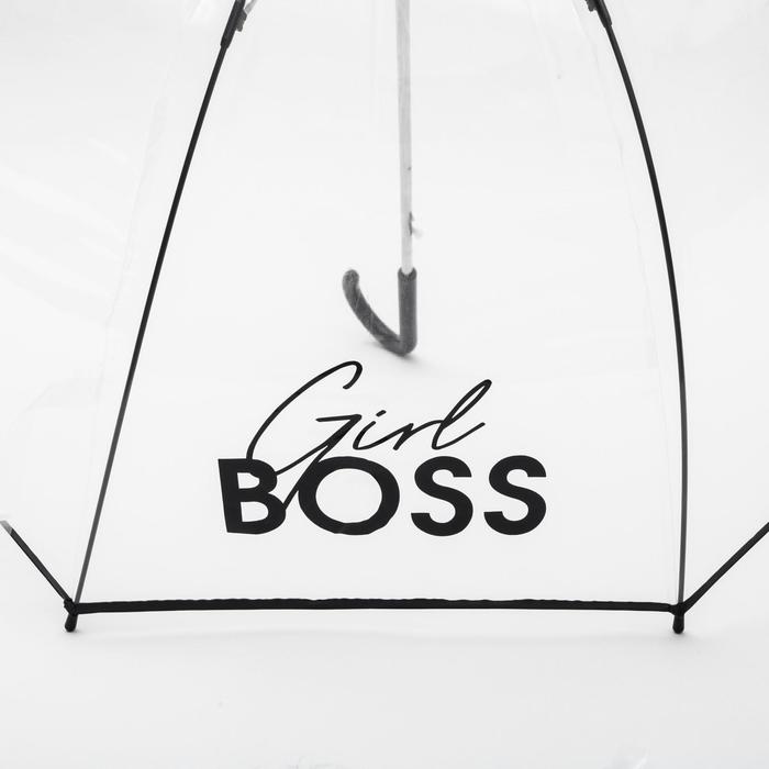 Зонт-купол Girl boss, 8 спиц, d = 88 см, прозрачный - фото 1907093754