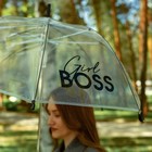 Зонт женский купол Girl boss, 8 спиц, d = 88 см, прозрачный - Фото 6