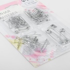 Набор булавок английских, 27 / 32 / 42 / 55 мм, 60±5 шт., цвет серебряный - Фото 3