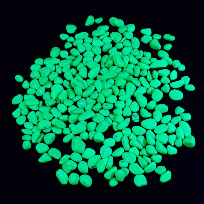 Галька декоративная, флуоресцентная, зеленая, 800 г , фр 8-12 мм - Фото 1