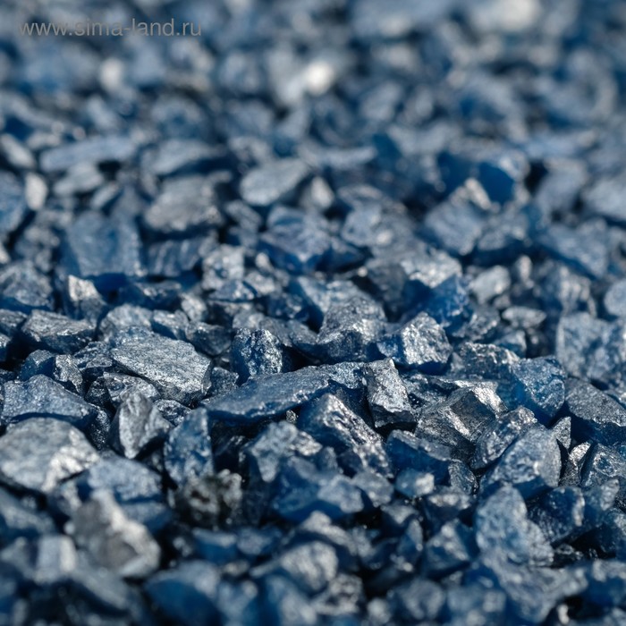 Грунт "Синий металлик" декоративный песок кварцевый,  250 г фр.1-3 мм - Фото 1