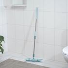 Швабра для мытья пола плоская, телескопическая стальная ручка, микрофибра, доп.насадка - Фото 2