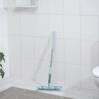 Швабра для мытья пола плоская, телескопическая стальная ручка, микрофибра, доп.насадка - Фото 3