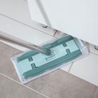 Швабра для мытья пола плоская, телескопическая стальная ручка, микрофибра, доп.насадка - Фото 5