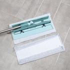 Швабра для мытья пола плоская, телескопическая стальная ручка, микрофибра, доп.насадка - Фото 6