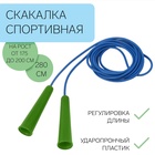 Скакалка спортивная, 2.8 м, регулируемая, синяя - Фото 1