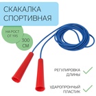 Скакалка спортивная, 3 м, регулируемая, синяя - Фото 1