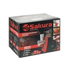 Мясорубка электрическая Sakura SA-6418BKR, 1500 Вт, реверс, 2 насадки, 2 диска, красная - Фото 6