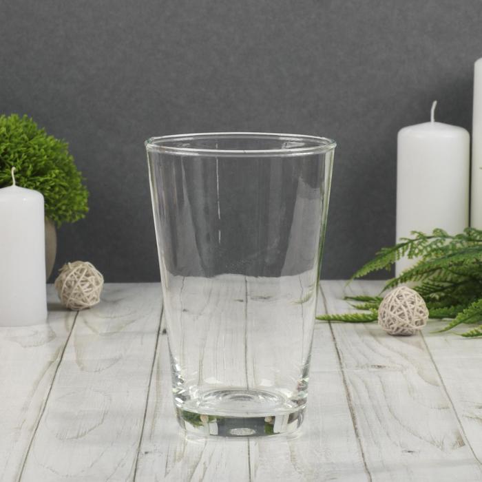 Ваза «Коническая», 800 мл, d=10 см, h=15 см, стекло, прозрачная - Фото 1