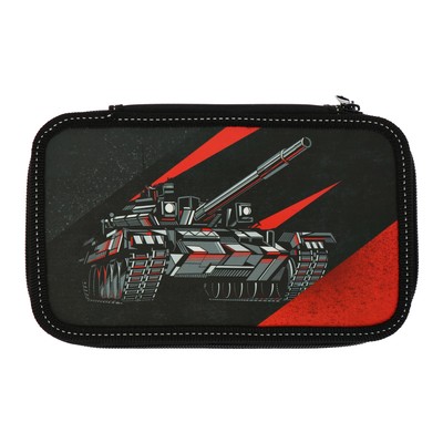 Пенал 2 секции 125 х 205, ламинированный картон, Calligrata "Танк"