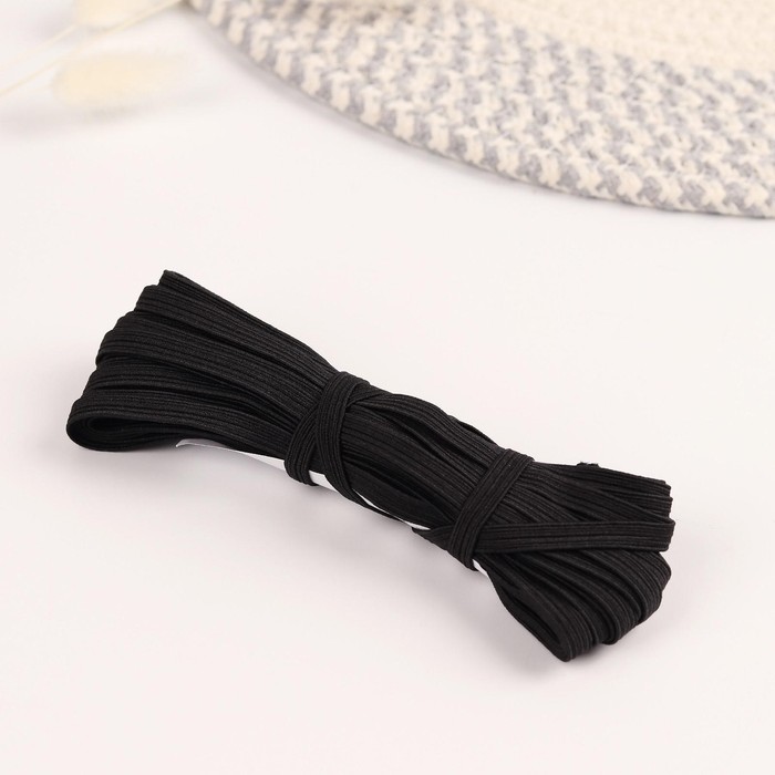 Резинка бельевая, 6 мм, 10±1 м, чёрная