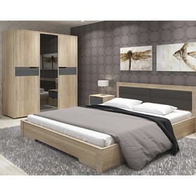 Кровать «Мишель», 1600 × 2000 мм, без основания, цвет дуб сонома / графит