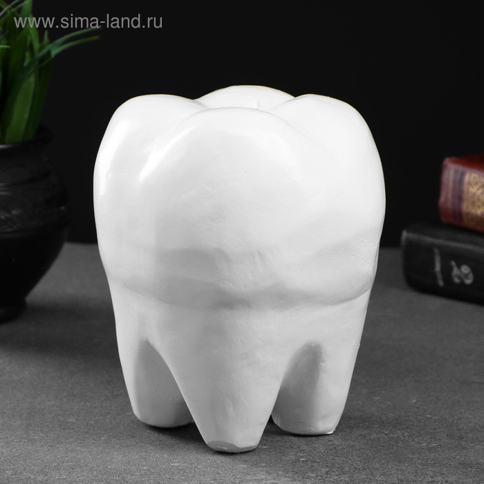 Копилка "Зуб" белый, 13х14х19см - Фото 1