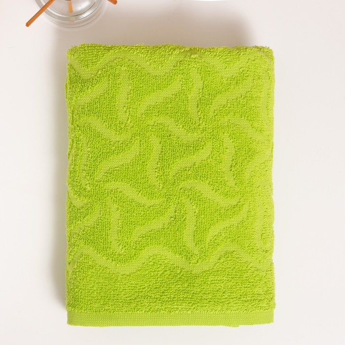 Полотенце махровое Радуга, цвет зелёный, 100х150 см - фото 1899772261
