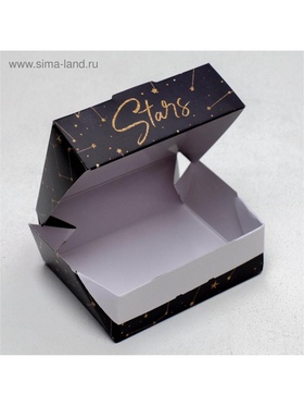 Кондитерская упаковка, коробка с ламинацией «Космос», 10 х 8 х 3.5 см (комплект 5 шт)