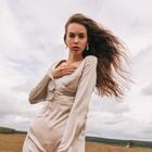 Серьги «Цепь» плоские звенья, цвет золото - Фото 4