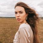 Серьги «Цепь» плоские звенья, цвет золото - Фото 5