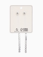 Серьги висячие со стразами «Дорожка» минимал, белые в серебре, 11 см 4922883