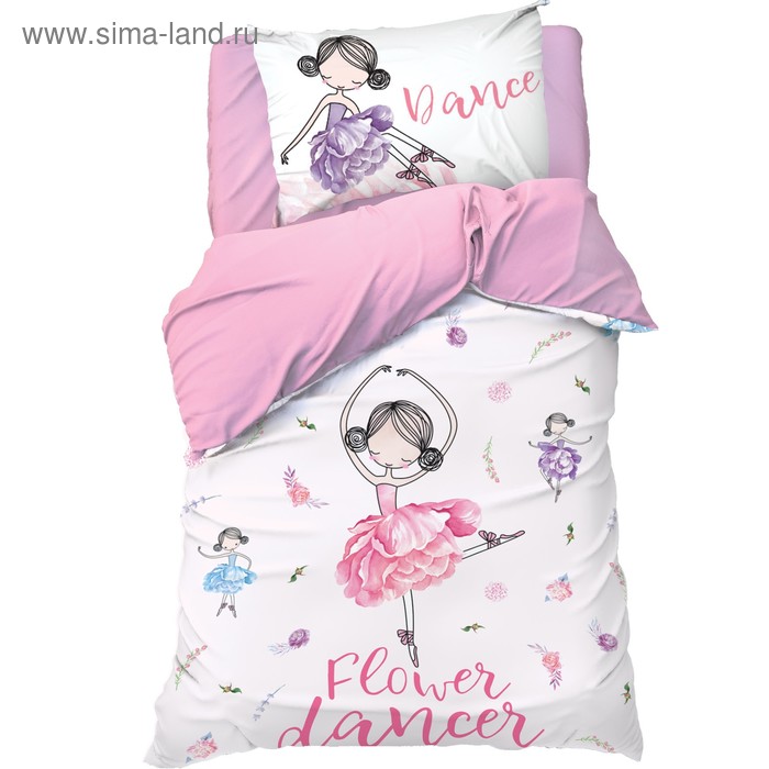 Постельное бельё «Этель» 1.5 сп Flower dancer 143х215 см, 150х214 см, 50х70 см -1 шт,100% хлопок, бязь - Фото 1