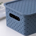 Корзина для хранения с крышкой Виолет «Береста», 3 л, 23,5×17,3×10,5 см, синяя - Фото 2