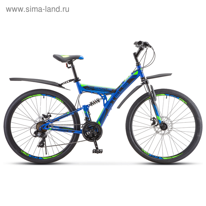 Велосипед 27,5" Stels Focus MD, V010, цвет синий/неоновый-зеленый, размер рамы 19" - Фото 1