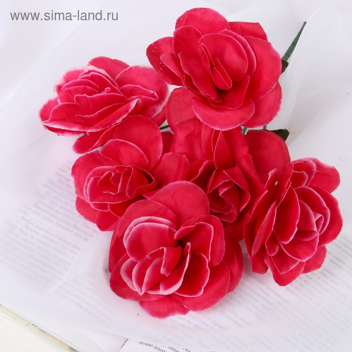 Букет "Пышная роза" 33 см, d-цветка 8 см, микс - Фото 1