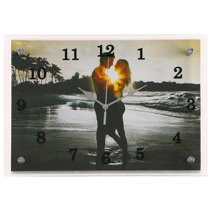 Часы-картина настенные, серия: Люди, "Влюбленная пара", 25х35  см - фото 1905320950