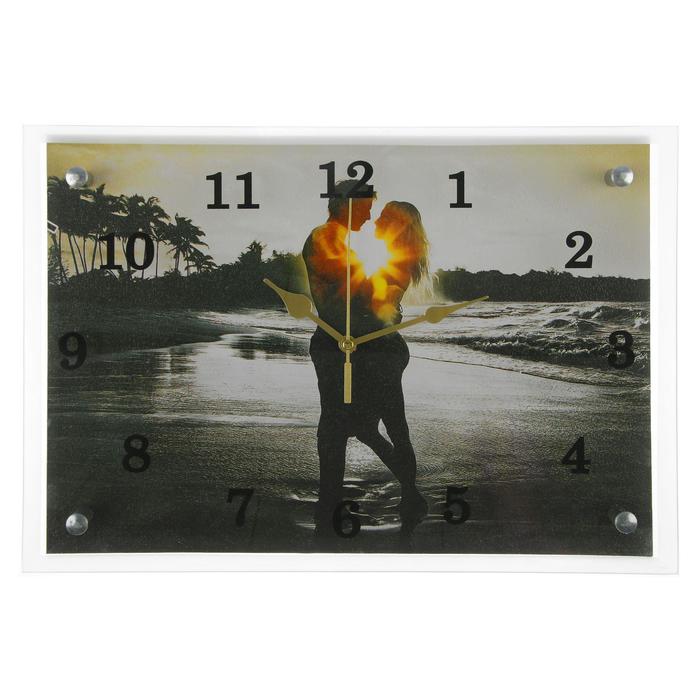 Часы-картина настенные, серия: Люди, "Влюбленная пара", 25х35  см - фото 1905320955