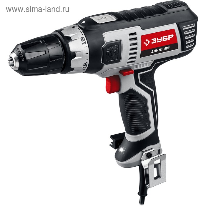 Дрель-шуруповерт «ЗУБР» ДШ-М1-400, 400 Вт, 0-750 об/мин, 28 Hm, 0.8-10 мм, реверс, подсветка - Фото 1