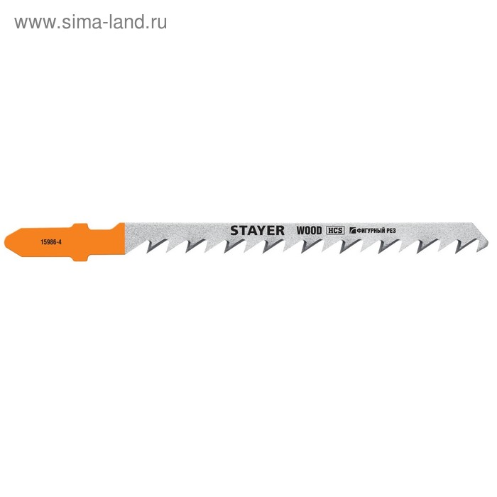 Полотна STAYER 15986-4_z02, для лобзика, 2 шт., T244D, по дереву, фигурный рез, шаг 4 мм - Фото 1