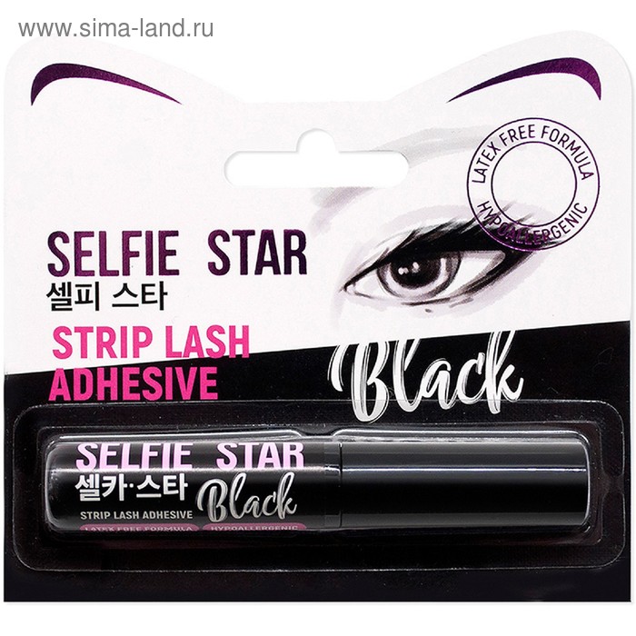 Клей для накладных ресниц с кисточкой Selfie Star, цвет чёрный, 5 г - Фото 1
