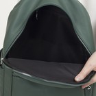Рюкзак молодёжный, отдел на молнии, 4 наружных кармана, цвет зелёный - Фото 6