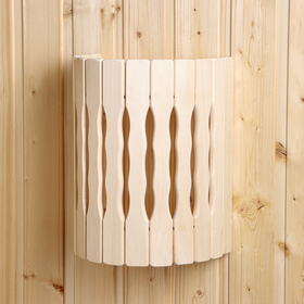 Абажур деревянный, полукруглый 'Волна' 29,5х23х16 см