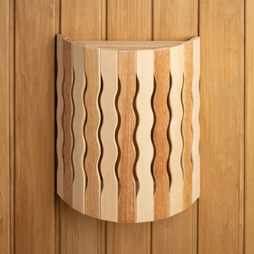 Абажур деревянный, полукруглый 'Волна Термо' 29,5х23х16 см