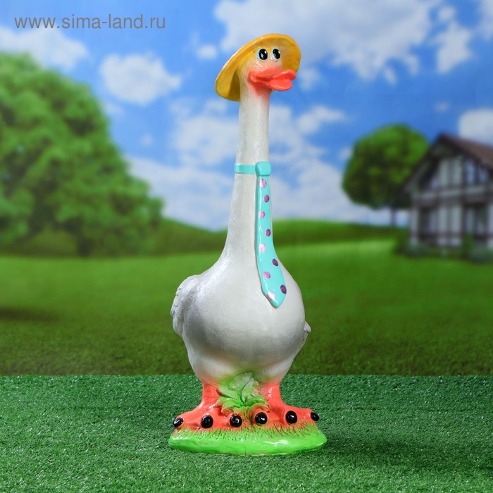 Садовая фигура из гипса «Гусь в галстуке», 21×28×53 см - Фото 1