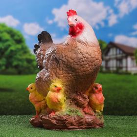 Садовая фигура "Курочка с цыплятами" 42см