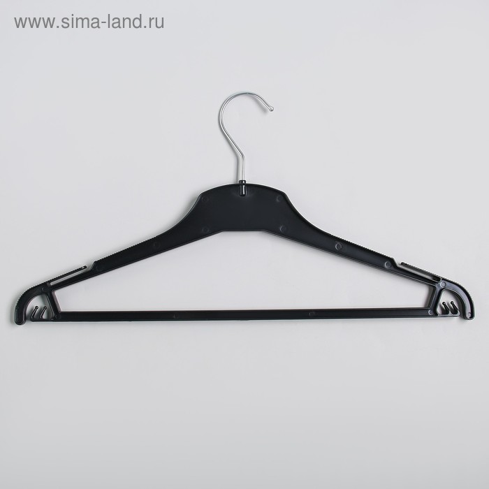 Вешалка-плечики для одежды, размер 42-46, цвет чёрный - Фото 1