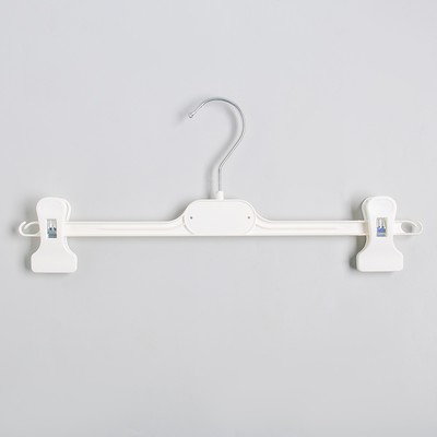 Вешалка для брюк и юбок с зажимами, 35×15 см, цвет белый