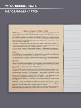 Тетрадь предметная 48 листов в линейку Calligrata, «Литература», обложка мелованный картон (комплект 4 шт)
