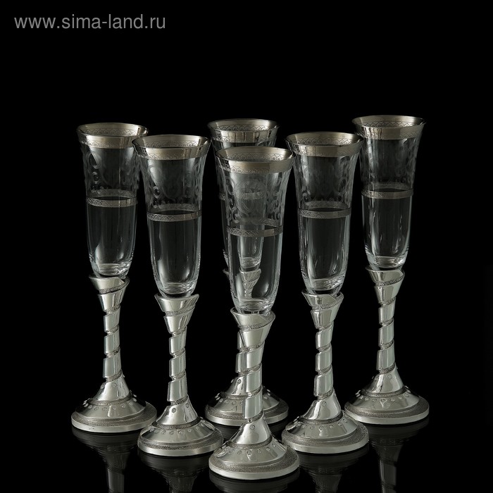 УЦЕНКА Набор для шампанского "Франчакорта", 6 бокалов 190 мл, 44 × 38 × 14 см - Фото 1