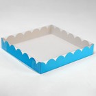 Коробочка для печенья с PVC крышкой, голубая, 35 х 35 х 6 см - Фото 1