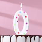 Свеча в торт на день рождения «Конфетти», цифра "0" , ГИГАНТ, 9 см - фото 23757809
